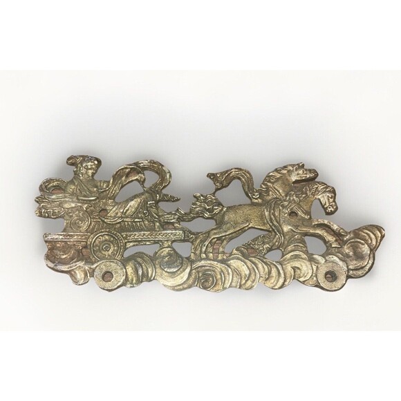 Vintage Signed James Papalia Knight On Chariot 1960s Brass Wall Hanging /Plaque - Picture 1 of 5